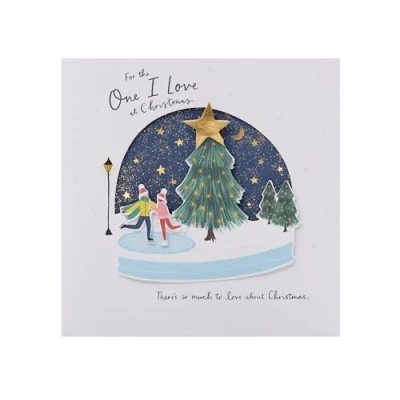 Abbildung von UK Greetings Weihnachtskarte für den Liebsten, Eisbahn Design