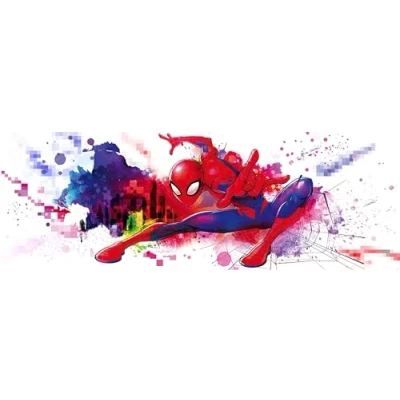Abbildung von Komar Fototapete &quot;Spider Man Graffiti Art&quot;, 368x127 cm (Breite x Höhe), inklusive Kleister