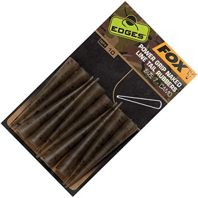 Abbildung von Fox Edges Camo Power Grip Naked Tail Rubbers Größe 7 10 Stück Karpfen Vorfachmaterial
