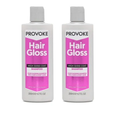 Abbildung von PROVOKE Hair Gloss High Shine Coat Shampoo 200ml, Mirror Transparent Glow Shine, Get Extra Care and Softness with an Added Color Boost