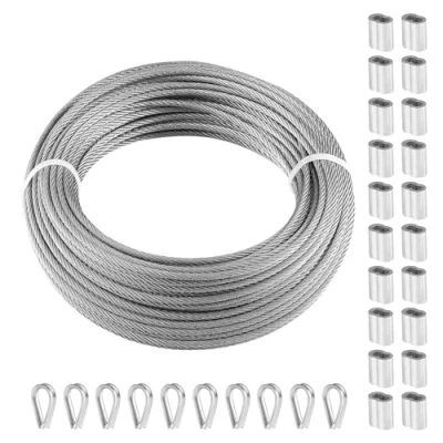 Abbildung von VEVOR Stahlseil Drahtseil Seil Draht 316 Edelstahl Ф3,18mmx30,5m 7,1kN 7x7Litzen