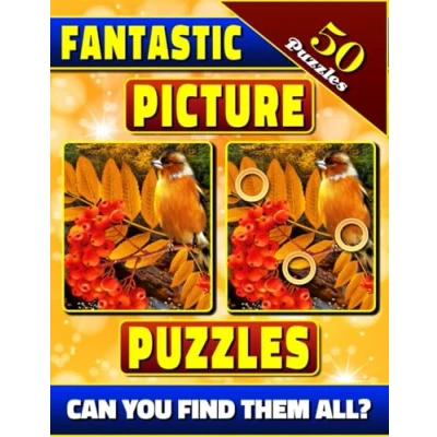 Abbildung von Fantastic Picture Puzzles: Spot the Difference Book for Adults. Can You Find All Differences?
