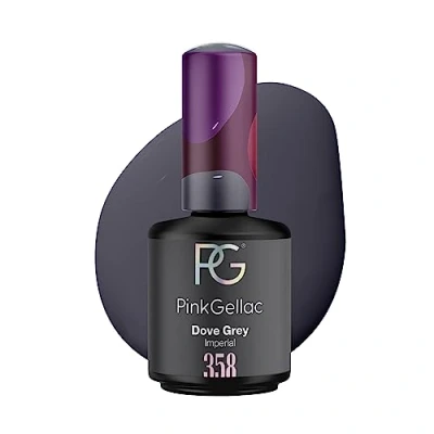 Abbildung von Pink Gellac UV Gel Nagellack 358 Dove Grey 15 ml Shellac Grau Einfache Anwendung Lack Nagel für 14 Tage schöne Nägel Made in Holland