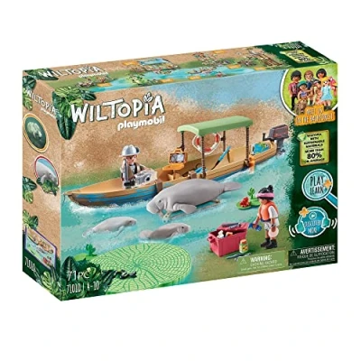 Abbildung von Playmobil® Spielwelt Wiltopia 71010 Bootsausflug zu den Seekühen, mit Spielzeugtieren, Nachhaltiges Spielzeug