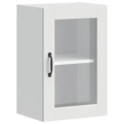 Abbildung von vidaXL Küchen Hängeschrank mit Glastür Porto Weiß, Wandschrank Küche, Wandschrank, Oberschrank, Küchenschrank, Hängeschrank, Oberschrank Küche