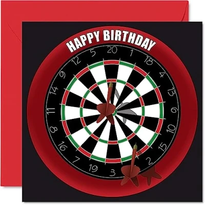 Abbildung von Lustige Geburtstagskarte zum 62. Geburtstag für Männer und Frauen Dartscheibe Happy Birthday Karte Vater, Mutter, Großvater, Nanny, Oma, Onkel, Tante, Cousin, 145 mm x mm,
