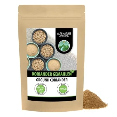 Abbildung von Koriander gemahlen (1kg), Korianderpulver, Koriandersamen gemahlen, 100% naturrein, Koriandersaat als Pulver, natürlich ohne Zusätze