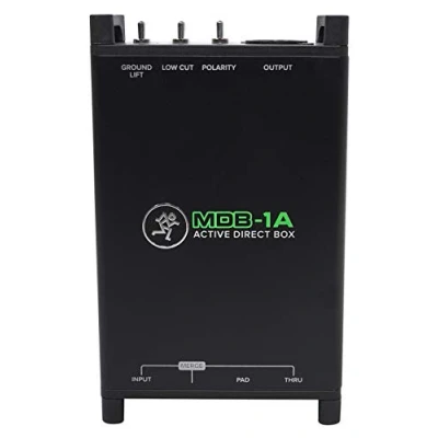 Abbildung von Mackie MDB 1A aktive DI Box mit Hochpass, Phasenumschaltung, Ground Lift, 20 dB Pad und Merge Schaltung