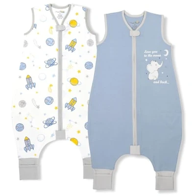 Abbildung von Mama Cheetah Kleinkind Schlafsack mit Füßen 3T 4T, 0,5 TOG Bio Baumwolle Baby Wearable Decken Beinen, für Walker, Early Walker Groß