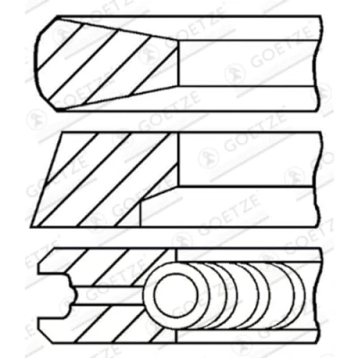 Abbildung von GOETZE ENGINE 08 854700 00 Kolbenringsatz 94,4 FIAT: Ducato II Bus, Pritsche/Fahrgestell, Kastenwagen, OPEL: Movano A Kastenwagen