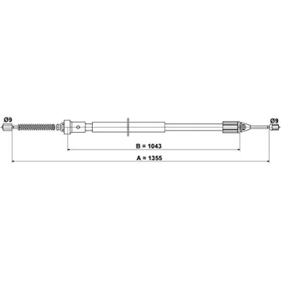 Abbildung von ATE 24.3727 1076.2 Handbremsseil 1322 RENAULT: TWINGO 2