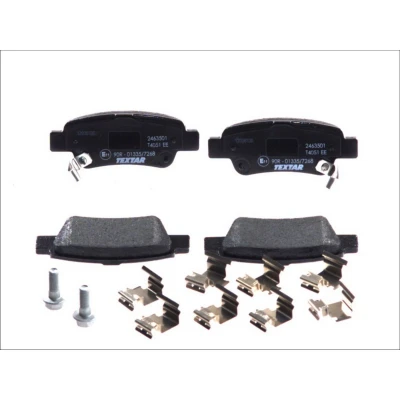 Abbildung von TEXTAR 2463501 Bremsbelagsatz mit akustischer Verschleißwarnung Bremssattelschrauben Zubehör HONDA: CR V 3, 4