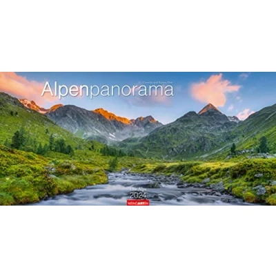 Abbildung von Alpenpanorama Kalender 2024. Die Berge der Schweiz, Deutschlands und Österreichs in einem Großformat Kalender. Atemberaubende Panoramafotos Alpen großen Wandkalender.