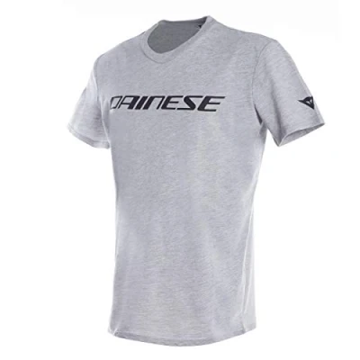 Abbildung von Dainese Herren Motorrad T Shirt mit Kurzen Ärmeln, Trikot für Erwachsene aus 100% Baumwolle Logo, Weich und Frisch, Klassisches Shirt, Haltbarer Druck, Grau/Schwarz