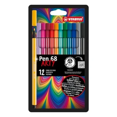 Abbildung von STABILO Faserstift Pen 68 ARTY Filzstift M 1 mm 12er Set
