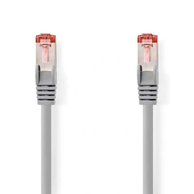 Abbildung von NEDIS Cat 6 Kabel RJ45 (8P8C) Stecker SF/UTP 15.0 m rund PVC LSZH Grau Plastikbeutel