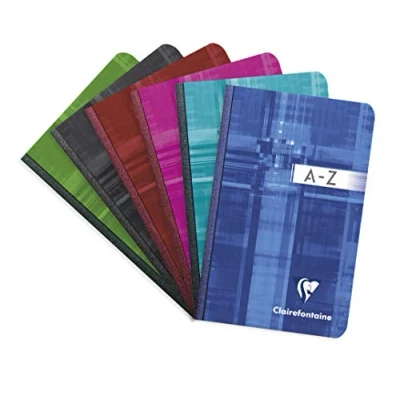 Abbildung von Clairefontaine 9599C Packung mit 5 Kladden/Adressbuch 9x14cm Softcover, 96 Blatt kariert 90g, farbig sortiert, 1 Pack