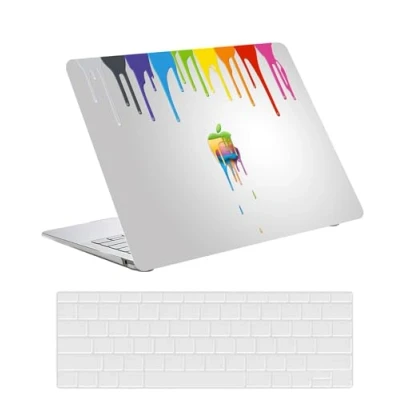 Abbildung von Hülle Case Kompatibel mit MacBook Air 13 Zoll 2017 2016 2015 2014 2013 2012 2011 2010 Freisetzung A1466 A1369, Ultradünne Plastik Hartschale Schutzhülle &amp; Tastaturschutz, Farbpigment