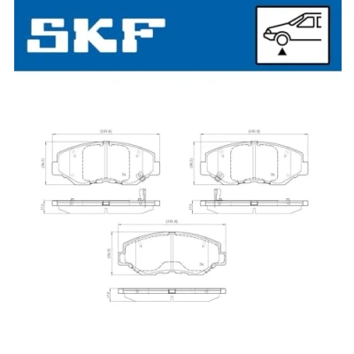 Abbildung von SKF VKBP 80804 A Bremsbelagsatz mit akustischer Verschleißwarnung HONDA: CIVIC 10 Schragheck, Accord 7 Limousine, Tourer