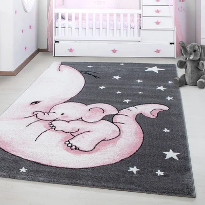 Abbildung von Ayyildiz Teppiche Kinderteppich &quot;Kids 560&quot;, rechteckig, Elefanten Kinder Design, Kurzflor