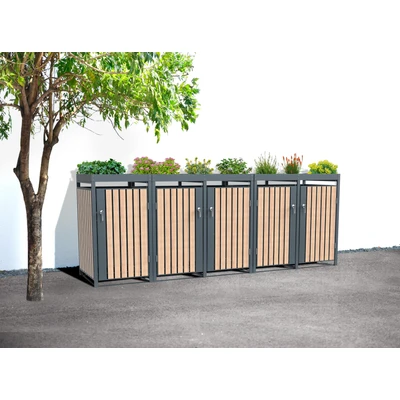 Abbildung von WESTMANN Mülltonnenbox &quot;Planta&quot;, Platz für 5 Mülltonnen je 240 L, BxHxT: 332x84x124,5 cm