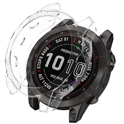 Abbildung von KeeFos TPU Hülle Kompatibel mit Garmin Fenix 7/Fenix 7 Solar/Fenix Sapphire Solar, Stoßdämpfend Schutzhülle Flexibles Gehäusefür Solar (Transparent)