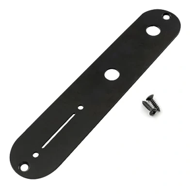 Abbildung von Musiclily Pro 32mm Stahl Tele Control Plate T Style Kontrollplatte mit Engem Potentiometerloch für E Gitarre, Schwarz