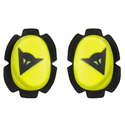 Abbildung von Dainese Pista Knee Slider, Polyurethan Motorradknie, Motorrad Knieschoner, Gleichmäßiger Kontakt mit Piste und Asphalt, Schieber Klettverschluss, Gelb Fluo/Schwarz