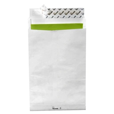 Abbildung von Tyvek 00011841 Faltentasche C4 (229X324X38 Mm), Weiß, Mit Spitzboden, Haftklebend, 100 Stück