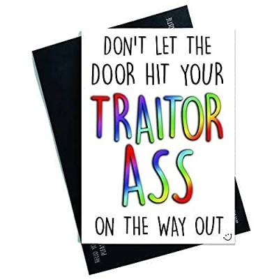 Abbildung von Funny Job Karte Traitor Ass Coworker Verlässt Viel Glück Congrats Neu Kollege Lebewohl Lustig Scherz PC551