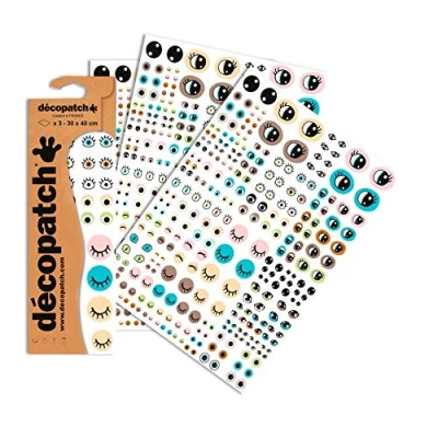 Abbildung von Decopatch Papier No. 735 (Augen Set 2, 395 x 298 mm) 3er Pack