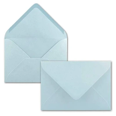 Abbildung von 75 Mini Brief Umschläge Hell Blau 5,2 x 7,6 cm Miniatur Kuverts mit Nassklebung für Blumen Grüße, Grußkarten, Anhänger &amp; Geld Geschenke FarbenFroh by GUSTAV NEUSER