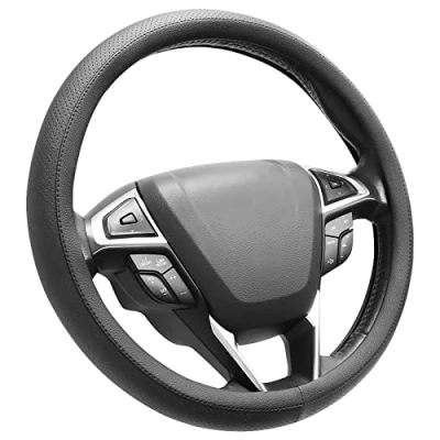 Abbildung von SEG Direct Lenkradbezug Auto Lenkradhülle Lenkrad Abdeckung aus Mikrofaser Leder 37 39 cm Schwarz