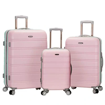 Abbildung von Rockland Melbourne Hardside Erweiterbares Spinner Rad Gepäck, Minze, 3 Piece Set (20/24/28), Hartschalen Koffer, erweiterbar
