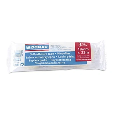 Abbildung von DONAU 7879903PL 00 Klebeband 3 Rollen Stück / 18 mm x 33 m Crystal ist ein Hoch Transparentes/ Büroklebeband