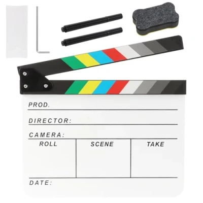 Abbildung von Ribvane Acryl Film Regisseur, Schindelplatte, Fotografie, Video, TV, Aktionsszene, Schiefer mit magnetischem Tafelradierer, zwei benutzerdefinierten Stiften, Reinigungstuch und Sechskantschlüssel,