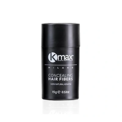 Abbildung von Kmax Concealing Hair Fibers 15 gr Keratin Haarfasern, Haarpuder für einen Haarverdichtungseffekt, Haarfasern zur Abdeckung von Haarausfall Normales Format Schwarz