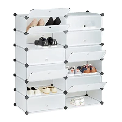 Abbildung von relaxdays Schuhschrank mit 12 Fächern Transparent