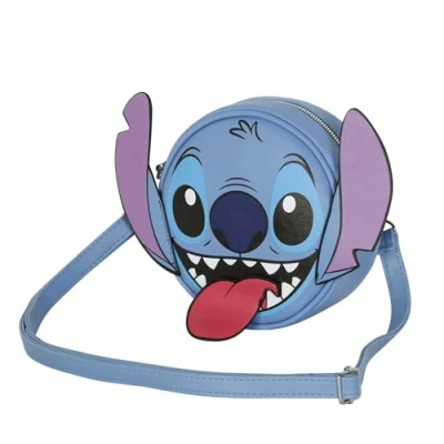 Abbildung von Lilo und Stitch Tongue Runde Schultertasche, Blau, 18,5 x cm