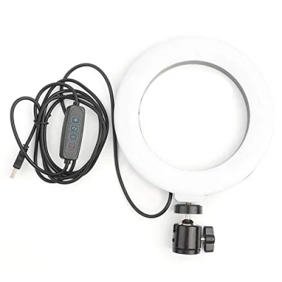 Abbildung von Cuifati LED Ringlicht, Ringlicht 6 Zoll Selfie für Make up, Live Streaming YouTube Video Desktop USB Kamera Licht 3 Modus 360 Grad rotierendes