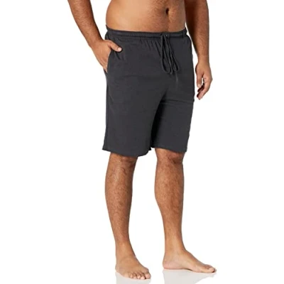 Abbildung von Amazon Essentials Herren 23 cm Lange Schlafanzug Shorts aus Baumwollstrick (erhältlich in Übergrößen), Dunkelgrau, XL