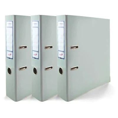 Abbildung von Netuno 3x Akten Ordner glänzend Pastellblau DIN A4 Ekobox Premium Edition 2 Ring Mechanik Ringorder 75 mm Kunststoff breit Büroordner Briefordner Ringmappe breiter Aktenordner