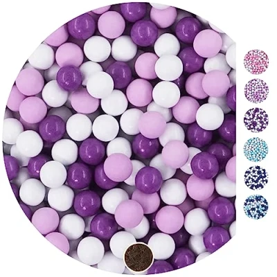 Abbildung von EinsSein 1kg Schokokugeln Mix small weiss flieder lila ca. 1cm Gastgeschenke Hochzeit, Taufe, Kommunion, Konfirmation perfekt für Reagenzgläser Alternative Schokolinsen, Hochzeitsmandeln,
