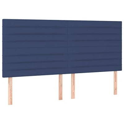 Abbildung von vidaXL 4X Kopfteil Polsterkopfteil Bettkopfteil für Bett Betthaupt Bettgestell Bettrahmen Bettzubehör Schlafzimmer Blau 80x5x78/88cm Stoff