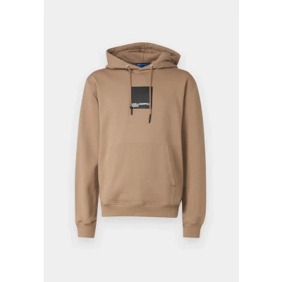 Abbildung von Karl Lagerfeld Jeans BOX LOGO Hoodie Sweatshirt, Damen, Größe: XS, Desert taupe