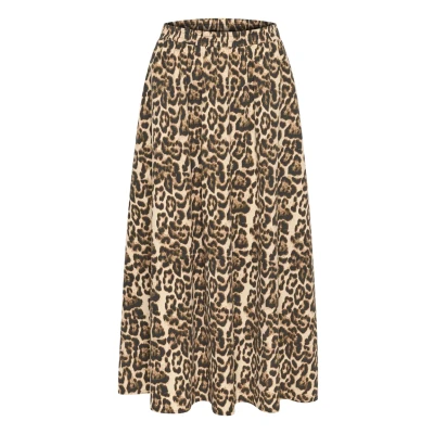 Abbildung von Kaffe Kaleopra Maxirock, Damen, Größe: 34, Naturel leopard print