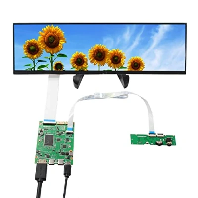 Abbildung von VSDISPLAY 12,6 Zoll NV126B5M N41 eDP 1920 x 515 IPS LCD Bildschirm mit USB Type C Mini HDMI Controller Board,for DIY PC Gehäuse