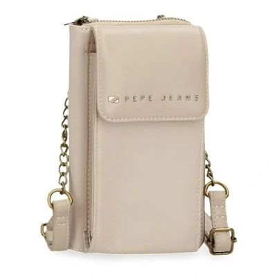 Abbildung von Pepe Jeans Joumma Bags Morgan Casual Tagesrucksack, Reisetaschen, beige und schwarz, Kunstleder für Damen, beige, Talla única, Umhängetasche