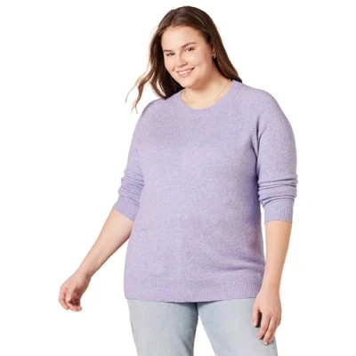 Abbildung von Amazon Essentials Damen Soft Touch Langarmpullover mit Rundhalsausschnitt in klassischer Passform, Lavendel, XXL