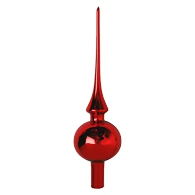 Abbildung von Krebs Glas Lauscha Christbaumspitze Rot glänzend 26 cm Baumspitze